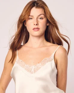 Women’s Silk Lace Cami Short Set in White