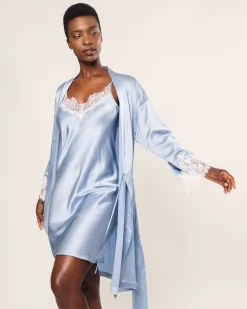 Women’s Silk Lace Slip Dress in Periwinkle