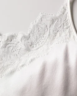 Women’s Silk Lace Slip Dress in White
