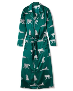 Women’s Silk Long Robe in Panthère de Luxe
