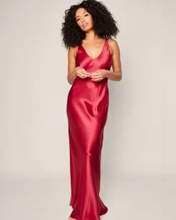 Women’s Silk Long Slip in Bordeaux