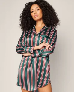 Women’s Silk Nightshirt in Lancaster Stripe