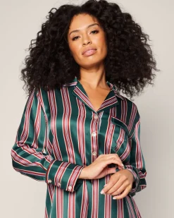 Women’s Silk Nightshirt in Lancaster Stripe