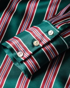 Women’s Silk Nightshirt in Lancaster Stripe