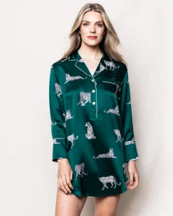 Women’s Silk Nightshirt in Panthère de Luxe