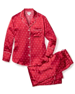 Women’s Silk Pajama Set in Bordeaux Art Nouveau