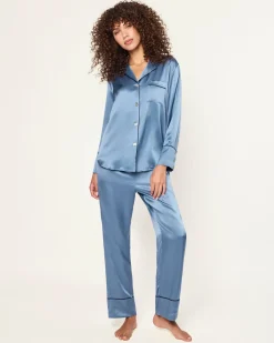 Women’s Silk Pajama Set in Mystique Blue
