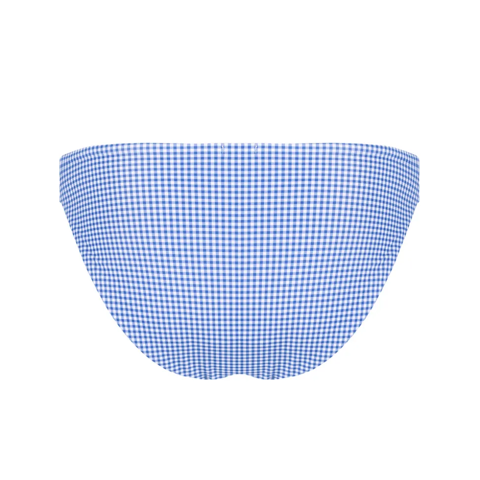 Women’s Sky Blue Gingham Low Waist Bikini Bottom