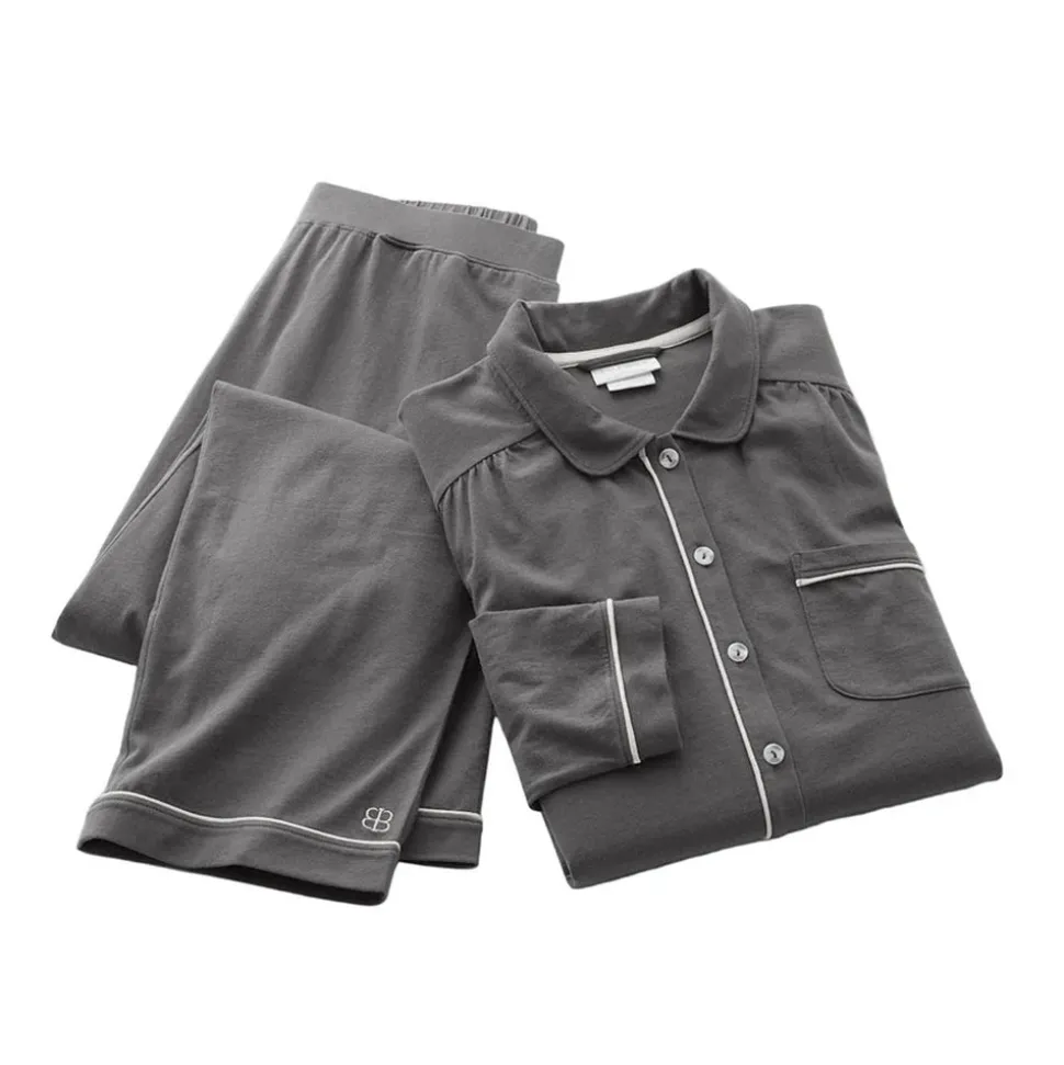 Women's Soft Knit Long Sleeve & Pants Pajama Set in Night