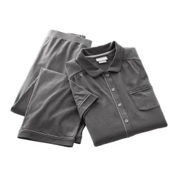 Women's Soft Knit Short Sleeve & Pants Pajama Set in Night