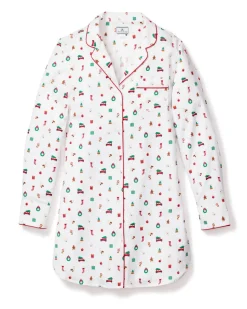 Women’s Twill Nightshirt in Winter Nostalgia