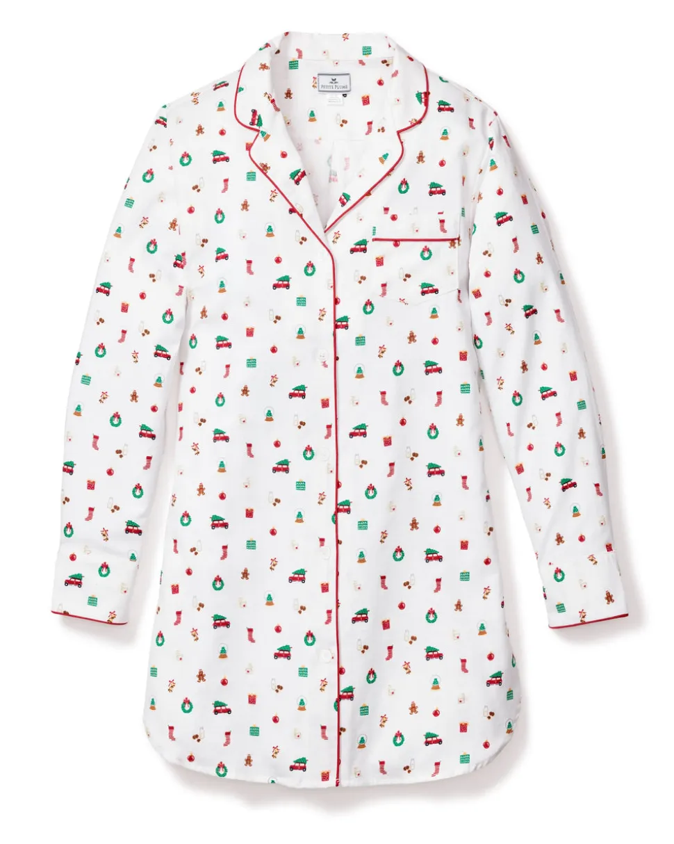 Women’s Twill Nightshirt in Winter Nostalgia