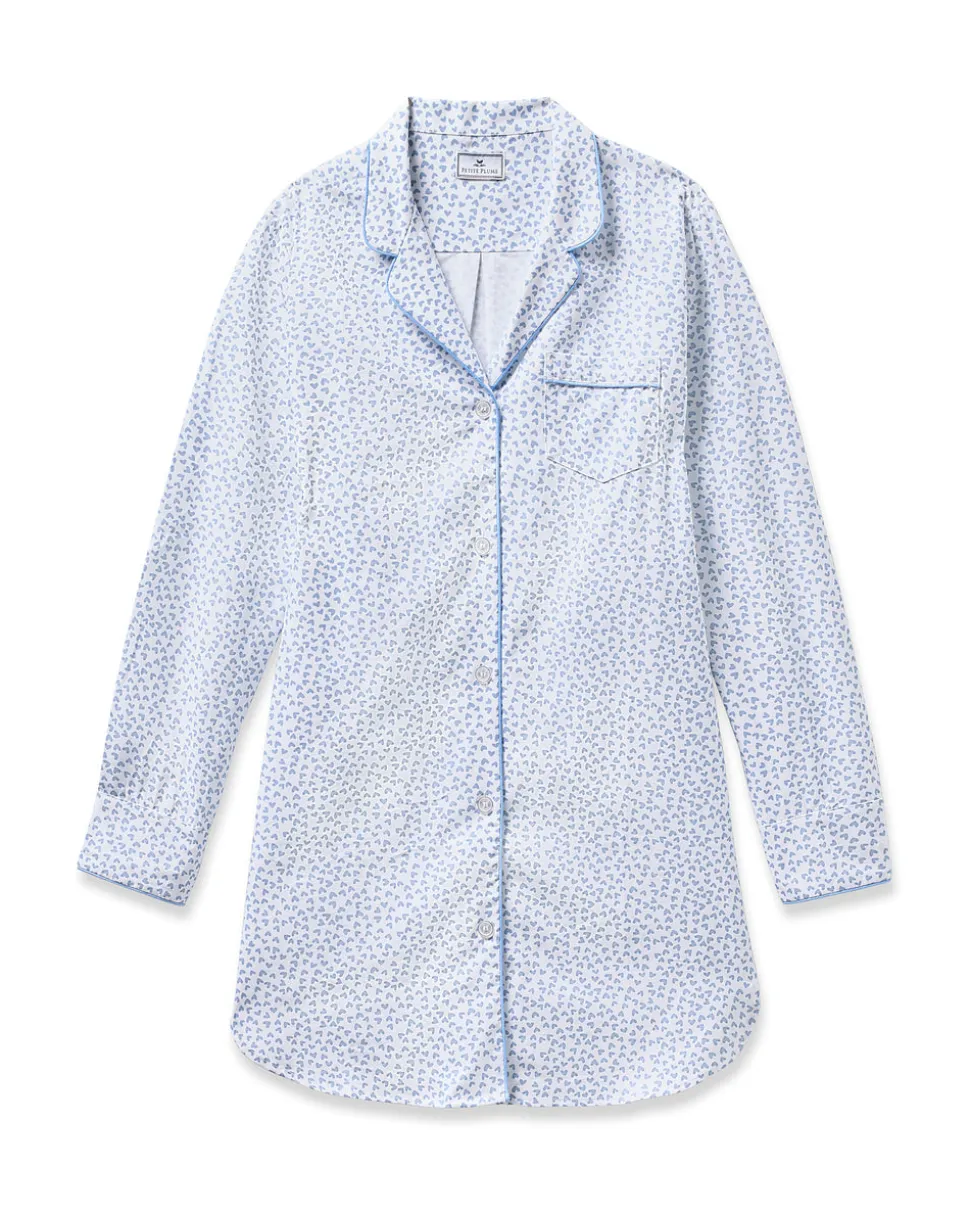 Women’s Twill Nightshirt in Bluehearts