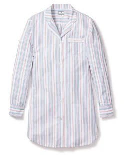 Women’s Twill Nightshirt in Vintage French Stripes