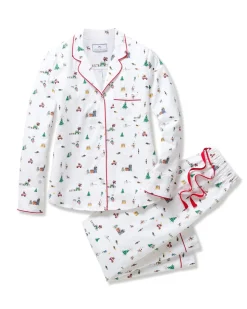 Women’s Twill Pajama Set in Holiday Town