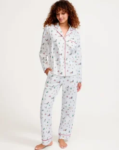 Women’s Twill Pajama Set in Holiday Town
