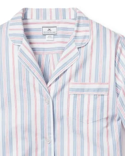 Women’s Twill Pajama Set in Vintage French Stripes