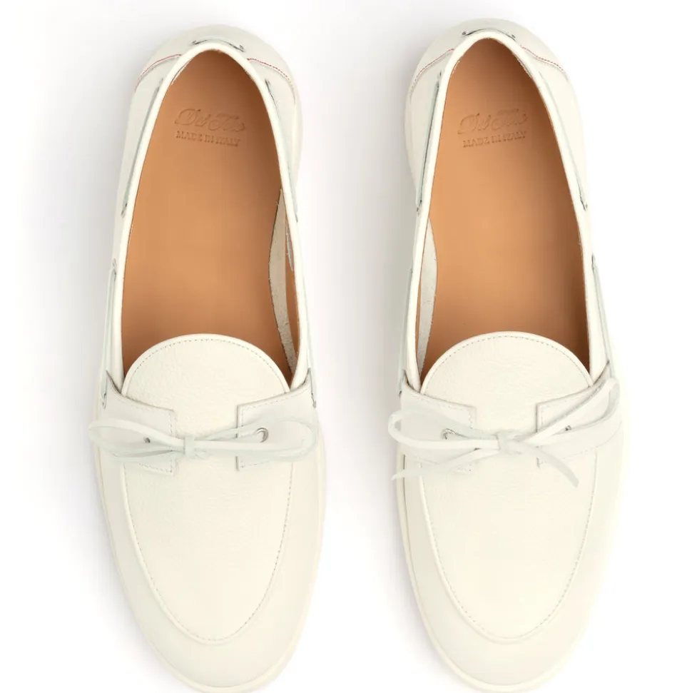 Women's Vintage White Pebbled Leather Barca Yacht Loafer