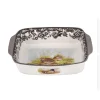 Woodland Rectangular Handled Dish with Rabbit & Quail