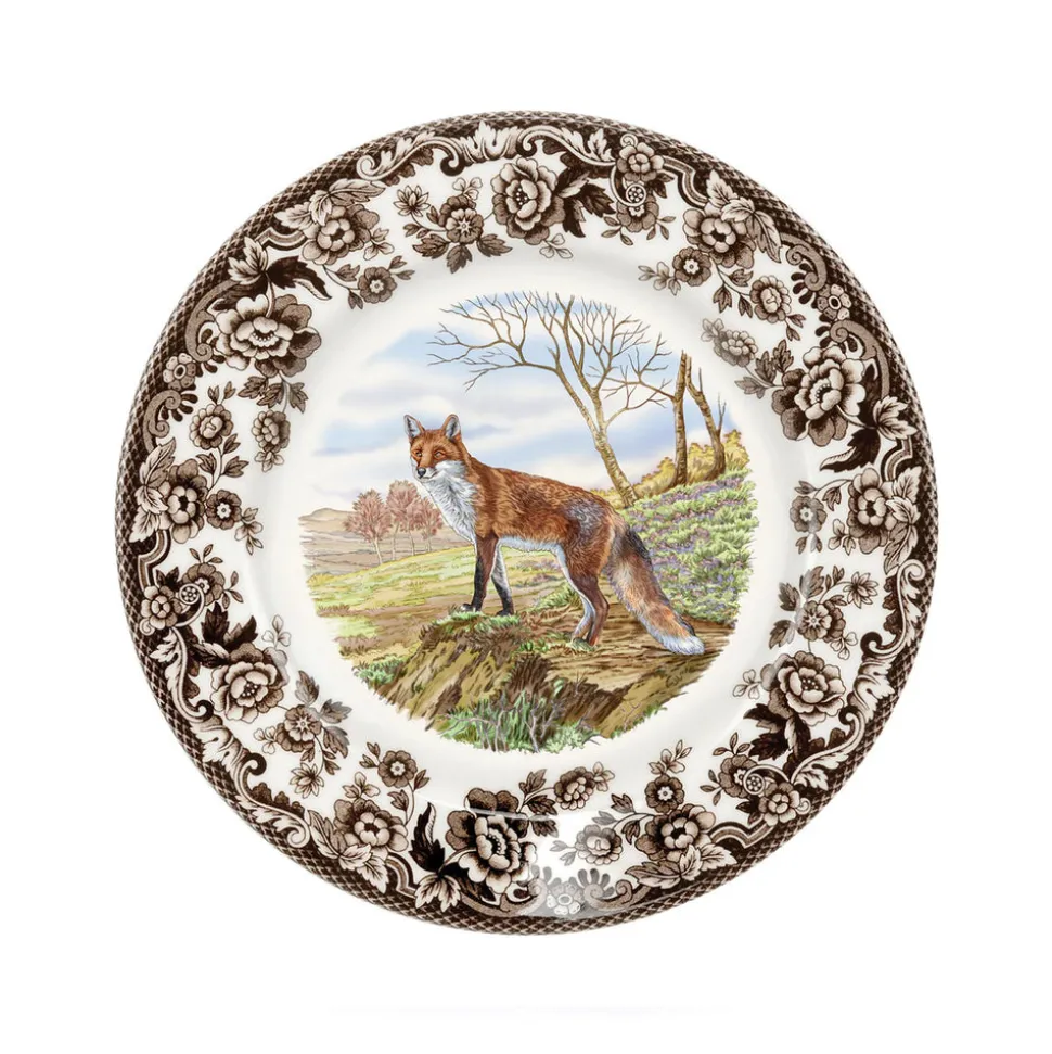 Woodland Salad Plate with Red Fox