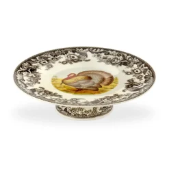 Woodland Turkey Footed Cake Plate