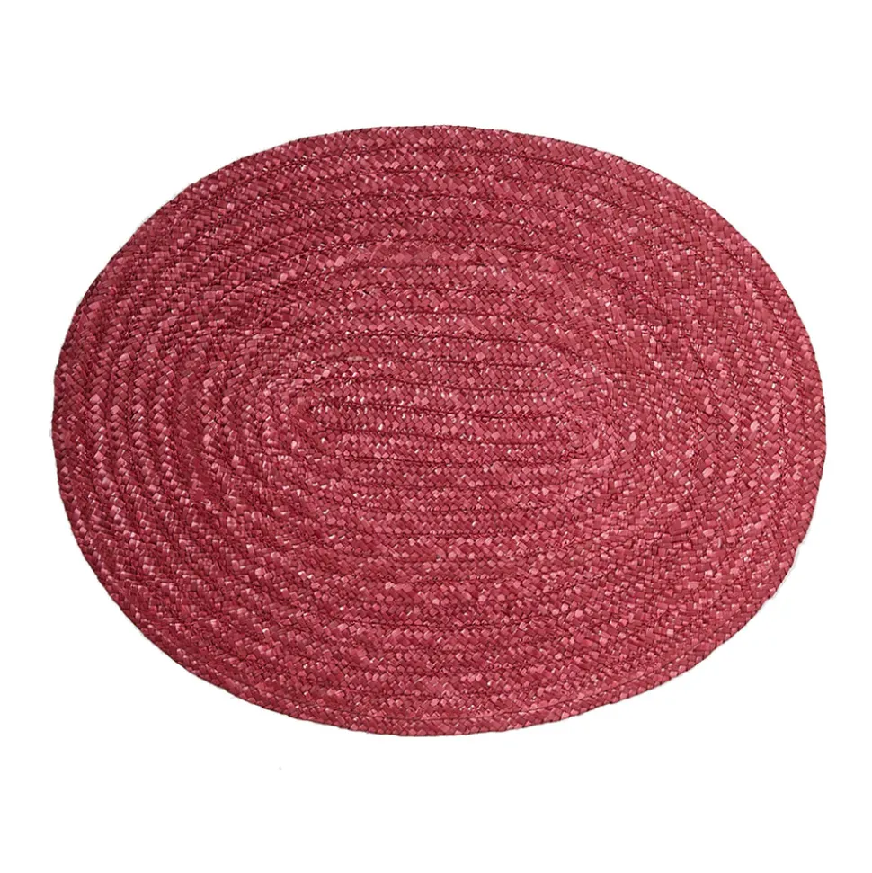 Woven Raffia Placemat in Deep Purple