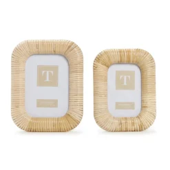Woven Rattan Photo Frames, Set of 2