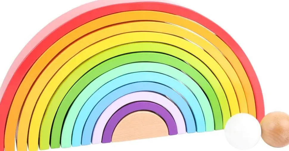 XL Wooden Stacking Rainbow Playset
