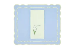 Yellow Lily Linen Napkin and Tableau Linen Placemat, Set of 4