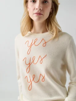 Yes Yes Yes Crewneck in Cream