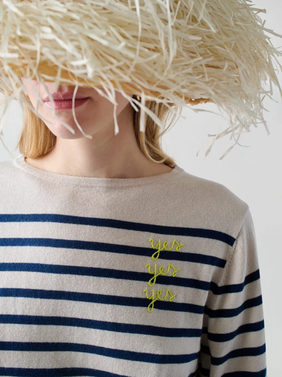 Yes/No Boatneck in Canvas