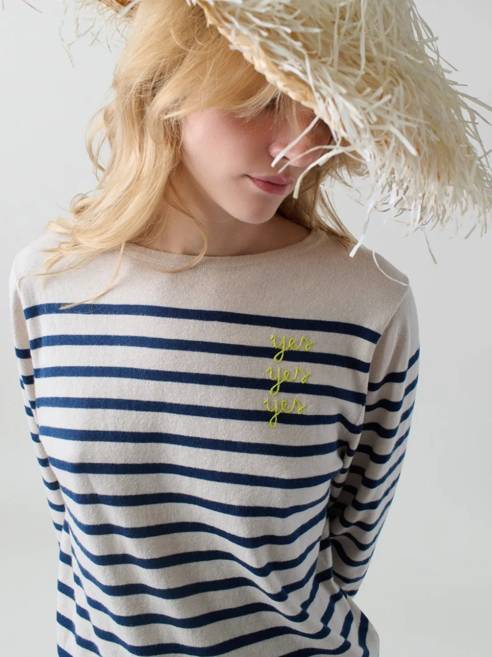 Yes/No Boatneck in Canvas