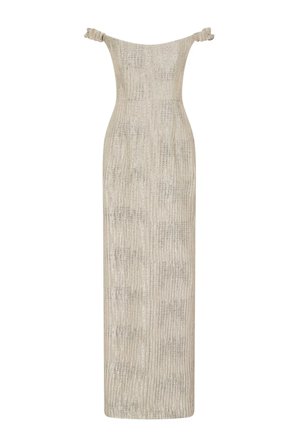 Yolanda Wavy Gold Brocade Gown