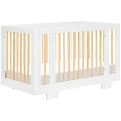 Yuzu 8-in-1 Convertible Crib with All-Stages Conversion Kits in White & Natural