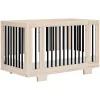 Yuzu 8-in-1 Convertible Crib with All-Stages Conversion Kits in Washed Natural & Black