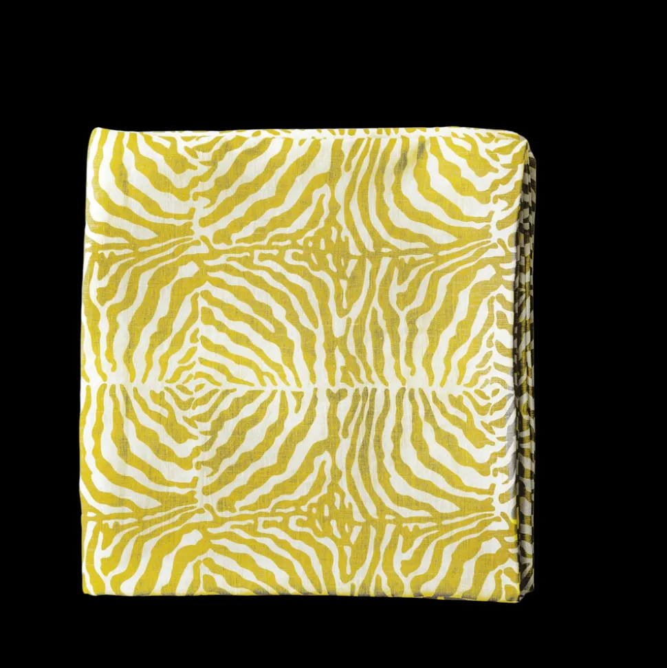 Zebra Yellow Tablecloth in Linen