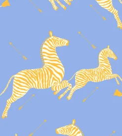 Zebras Wallpaper in Periwinkle