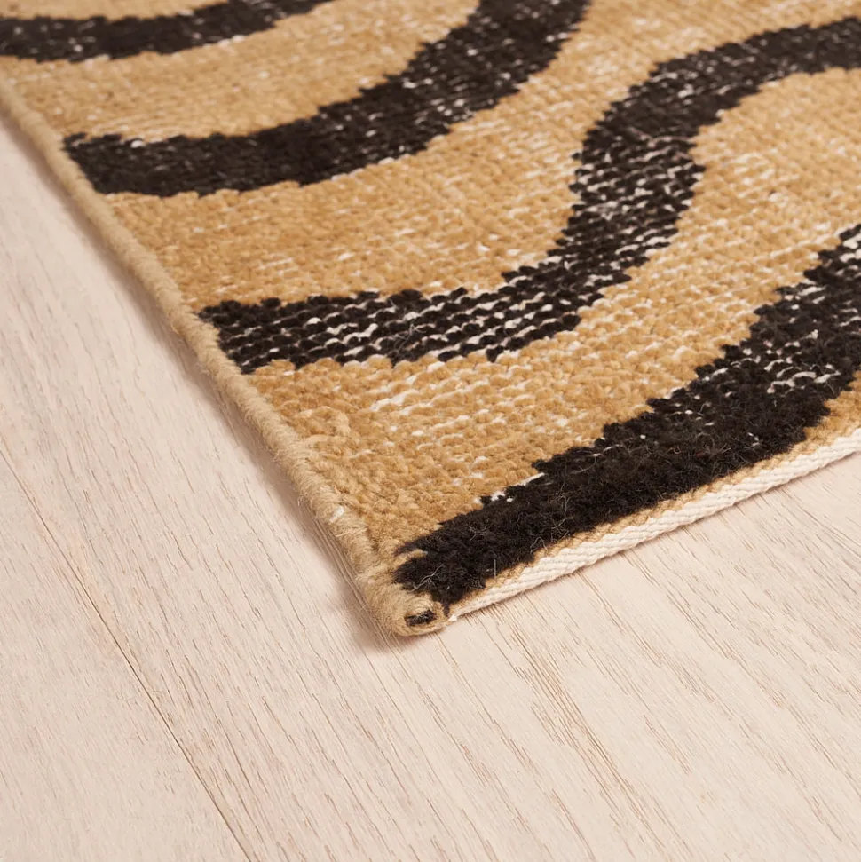 Zebre Hand-Knotted Rug in Brown & Black