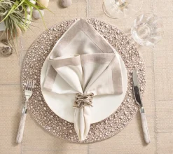 Zen Placemat in Gray & Taupe, Set of 4