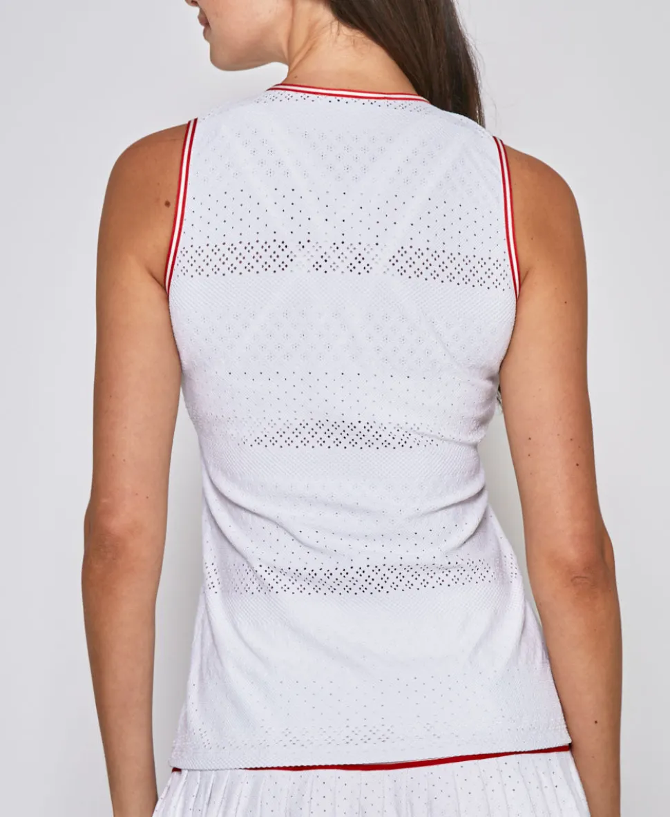 Zip Front Tank in White