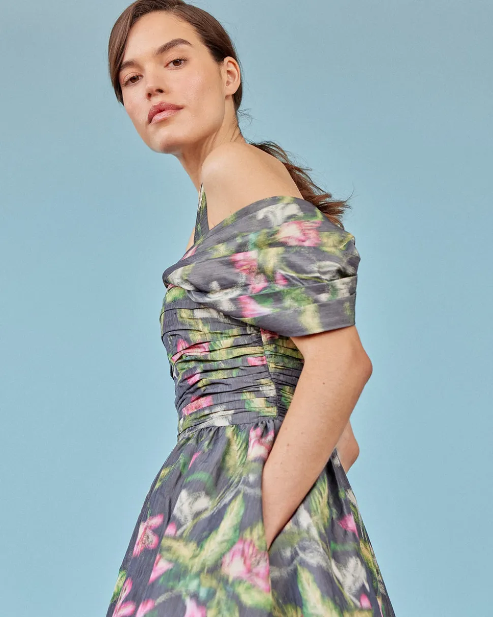 Zora Dress in Pink Lily Taffeta